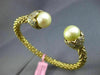 ESTATE WIDE 1.20CT DIAMOND 14KT YELLOW GOLD 3D FLOWER FLEXIBLE BANGLE BRACELET