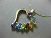 ESTATE 1.20CT AAA MULTI GEM 14K YELLOW GOLD 3D HEART JOURNEY FUN PENDANT #21386