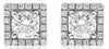 1.06CT DIAMOND 14KT WHITE GOLD SOLITAIRE ROUND SQUARE HALO CLASSIC STUD EARRINGS