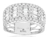 LARGE 1.90CT DIAMOND 14KT WHITE GOLD ROUND & BAGUETTE MULTI ROW ANNIVERSARY RING