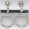 1.15CT DIAMOND 14KT WHITE GOLD 3D ROUND CIRCLE OF LIFE FLOWER HANGING EARRINGS
