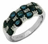 2.53CT DIAMOND & AAA SAPPHIRE 14KT WHITE GOLD 3D ROUND & OVAL ANNIVERSARY RING