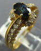 ESTATE .99CT DIAMOND & AAA SAPPHIRE 14K YELLOW GOLD OVAL & ROUND FRIENDSHIP RING