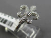 ESTATE WIDE .26CT DIAMOND 14KT WHITE GOLD 3D FLEUR DE LIS PAVE FILIGREE FUN RING