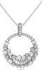 ESTATE .41CT DIAMOND 14KT WHITE GOLD CLUSTER OPEN CIRCULAR FUN FLOATING PENDANT