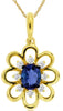 .47CT DIAMOND & AAA TANZANITE 14KT YELLOW GOLD 3D OVAL & ROUND FLOATING PENDANT