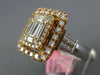 LARGE 1.91CT DIAMOND 18KT WHITE & ROSE GOLD 3D ROUND & BAGUETTE ANNIVERSARY RING