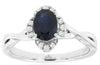 1.11CT DIAMOND & AAA SAPPHIRE 14KT WHITE GOLD OVAL & ROUND INFINITY FLOWER RING