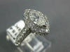 ESTATE 1.32CT DIAMOND 14K WHITE GOLD MARQUISE & ROUND HALO ENGAGEMENT RING #1542