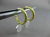 ESTATE PAVE DIAMOND 14K WHITE YELLOW 2 TONE GOLD REMOVABLE HOOP EARRINGS #20819