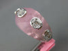 LARGE 25.19CT DIAMOND & AAA PINK QUARTZ DOME SHAPE 18KT WHITE GOLD OVAL FUN RING
