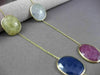 ANTIQUE 14KT YELLOW GOLD EXTRA FACET MULTI COLOR SAPPHIRE BY THE YARD NECKLACE