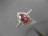 1.07CT DIAMOND & AAA PEAR SHAPE PINK TOURMALINE 14KT WHITE GOLD ENGAGEMENT RING