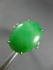 ESTATE LARGE .90CT DIAMOND & AAA JADE PLATINUM 3D FILIGREE LUCKY ENGAGEMENT RING