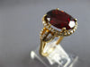 LARGE 5.10CT DIAMOND & AAA GARNET 14KT YELLOW GOLD OVAL & ROUND FRIENDSHIP RING
