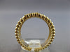 ESTATE WIDE .43CT DIAMOND 14KT YELLOW GOLD MULTI ROW DIAGONAL BEADED FUN RING