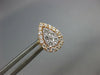 ESTATE .68CT DIAMOND 18KT ROSE GOLD 3D 2 IN 1 TEAR DROP STUD HANGING EARRINGS