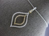 ESTATE .36CT DIAMOND 14KT 2 TONE GOLD 3D DOUBLE TEAR DROP FUN FLOATING PENDANT