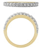 ESTATE .50CT DIAMOND 14K 2 TONE GOLD SHARED PRONG SEMI ETERNITY ANNIVERSARY RING
