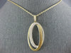 ESTATE LARGE .61CT DIAMOND 18KT YELLOW GOLD 3D OVAL LOVE KNOT FUN PENDANT