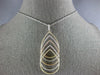 EXTRA LARGE 1.33CT DIAMOND 18KT TRI COLOR GOLD 3D OPEN TEAR DROP JOURNEY PENDANT