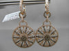 ANTIQUE 3.49CT DIAMOND 18KT ROSE GOLD FLORAL SNOWFLAKE HANGING EARRINGS