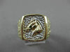 ANTIQUE LARGE 14KT WHITE & YELLOW GOLD NUGGET RECTANGULAR HORSE RING 15mm #22458