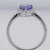 2.39CT DIAMOND & AAA TANZANITE 18K WHITE GOLD 3D TRILLION & ROUND SOLITAIRE RING