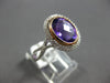 LARGE 2.75CT DIAMOND & AAA AMETHYST 14KT WHITE & ROSE GOLD 3D FILIGREE LOVE RING
