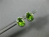 ESTATE 2.04CT DIAMOND & AAA PERIDOT 14KT WHITE GOLD CLASSIC HALO STUD EARRINGS