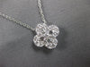 1.14CT DIAMOND 18KT WHITE GOLD 3D ROUND & BAGUETTE 4 LEAF CLOVER LOVE NECKLACE