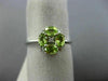 ESTATE .75CT DIAMOND & AAA PERIDOT 14KT WHTIE GOLD 3D SQUARE FLOWER LOVE RING