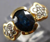 .80CT DIAMOND & AAA SAPPHIRE 14K YELLOW GOLD OVAL & ROUND FLOWER ENGAGEMENT RING