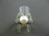 ESTATE LARGE 3.32CT DIAMOND 18KT WHITE GOLD PEARL FLOWER PAVE RING STUNNING!!