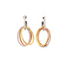 ESTATE .58CT DIAMOND 18KT TRI COLOR GOLD 3D TRINITY OVAL FUN HANGING EARRINGS