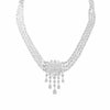 EXTRA LARGE 33.79CT DIAMOND 18KT WHITE GOLD MULTI SHAPE FLORAL 3 STRAND NECKLACE