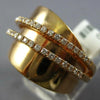 ESTATE LARGE .32CT DIAMOND 18KT ROSE GOLD 3D DOUBLE ROW FUN RING