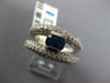 WIDE 2.1CT DIAMOND & AAA SAPPHIRE 14KT WHITE GOLD 3D EMERALD CUT ENGAGEMENT RING