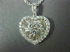 ESTATE LARGE 1.38CT DIAMOND 18KT WHITE GOLD ROUND & BAGUETTE HEART PENDANT 26599