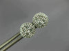 ESTATE .53CT DIAMOND 18KT WHITE GOLD 3D 7MM CLUSTER ROUND HALO STUD EARRINGS