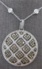 ESTATE EXTRA LARGE 4.83CT WHITE & MOCHA DIAMOND 14K WHITE GOLD FLOATING PENDANT