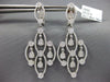 ESTATE 2.86CT DIAMOND 18K WHITE GOLD 3D MULTI FLOWER CHANDELIER HANGING EARRINGS