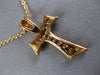 ESTATE SMALL .37CT DIAMOND 18KT ROSE GOLD 3D HANDCRAFTED CROSS PENDANT