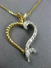 ESTATE .17CT DIAMOND 14K TWO TONE GOLD CLASSIC FILIGREE OPEN HEART PENDANT 21495