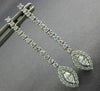ESTATE .78CT ROUND & MARQUISE DIAMOND 18K WHITE GOLD 3D CLASSIC HANGING EARRINGS