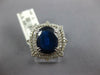LARGE 6.18CT DIAMOND & SAPPHIRE 14KT WHITE GOLD OVAL DOUBLE HALO ENGAGEMENT RING