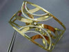 ESTATE LARGE 1.55CT DIAMOND 14K YELLOW GOLD 3D MULTI WAVE FLOWER BANGLE BRACELET