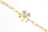 ESTATE .10CT DIAMOND 14K YELLOW GOLD 3D CLASSIC MULTI HEART FLOWER LOVE BRACELET