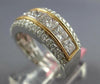 WIDE 2.56CT WHITE & PINK DIAMOND 18KT WHITE & ROSE GOLD 3 ROW ANNIVERSARY RING