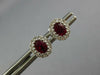1CT DIAMOND & AAA RUBY 18KT WHITE GOLD OVAL & ROUND FLOWER CLASSIC STUD EARRINGS